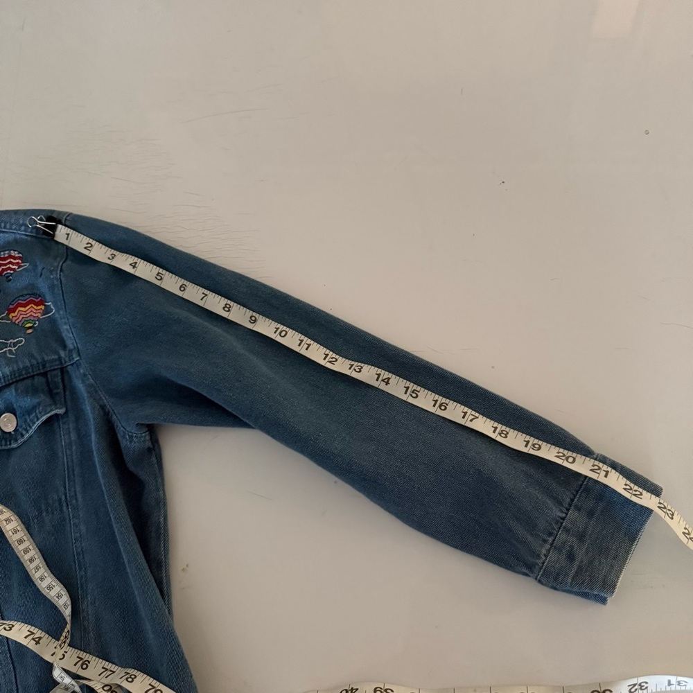 Vintage Passion‎ I Embroidered Denim Jean Jacket Hot Air Balloons Zip Up Size S - Picture 12 of 14